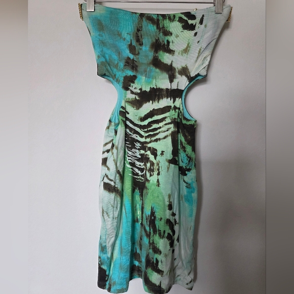 Nwot Sky Brand crystal rhinestone cutout strapless dress Size Xtra Small-flawed - Picture 5 of 7